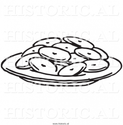 Historical Clipart of a Plate Full of Cookies - Black and White ...