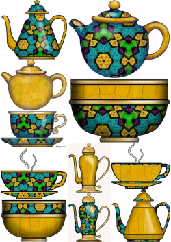 ArtbyJean - Paper Crafts: Set A37 - Turquoise and Gold - Digital ...