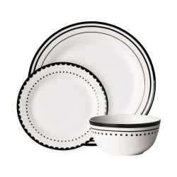 12pc Porcelain Dinner Set (Dining Tableware Dinner/Side Plates ...