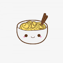 Cute Cartoon Painted Noodle Bowl, Noodles, Cartoon, Lovely PNG Image ...