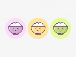 Cute Tricolor Rice Bowl, Rice Bowl, Rice, Lovely PNG Image and ...