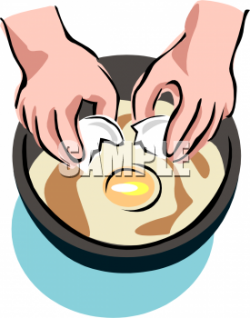 Clipart Picture of a Pair of Hands Breaking an Egg Into a Bowl ...