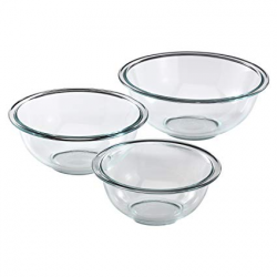 Amazon.com: Pyrex Prepware 3-Piece Glass Mixing Bowl Set: Kitchen ...