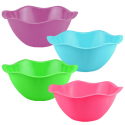 Bulk Bright Plastic Serving Bowls with Scalloped Rims, 13 in. at ...