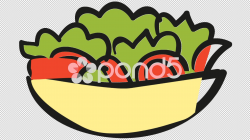 Salad bowl food line drawing animation transparent background ~ Clip ...