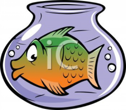 Cartoon of a Large Fish in a Small Fish Bowl - Royalty Free ...