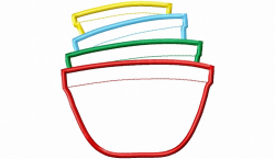 Stacked Mixing Bowls Applique Machine Embroidery Design