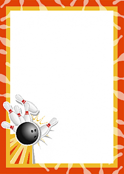 Bowling clipart border - Pencil and in color bowling clipart border