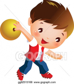 Vector Illustration - Boy holding bowling ball. EPS Clipart ...