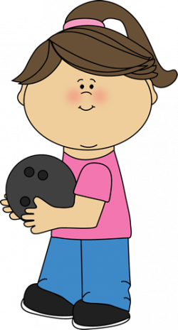 Girl with Bowling Ball Clip Art - Girl with Bowling Ball Image ...