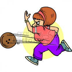 cartoon lady bowling clipart. Royalty-free clipart # 168630