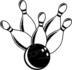 Black and White Ten Pin Bowling Sport Clip Art – Prawny Clipart ...