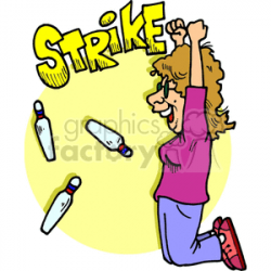 Royalty-Free lady getting a strike while bowling 168631 vector clip ...