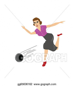 Vector Stock - Lady bowling . Stock Clip Art gg65636162 - GoGraph
