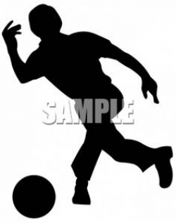 Silhouette of a Bowler - Royalty Free Clipart Picture