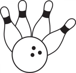 Bowling Clipart Image - Bowling Ball Knocking Down Bowling Pins