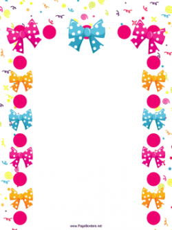 Pink, blue and orange polka dot bows are featured on this festive ...