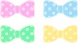 Cute Polka Dot Pastel Bows - Free Clip Art