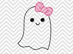 Girl Ghost Bow Halloween SVG and DXF Cut File • PNG • Vector ...
