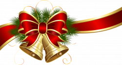 Transparent Christmas Bells with Red Bow Clipart | Gallery ...