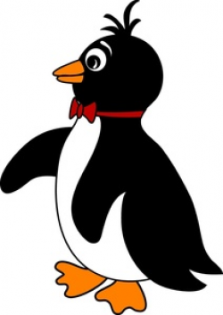 Penguin Clipart Image - Cute cartoon penguin wearing a bow tie