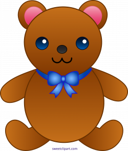 Cute Teddy Bear With Bowtie Clipart - Sweet Clip Art