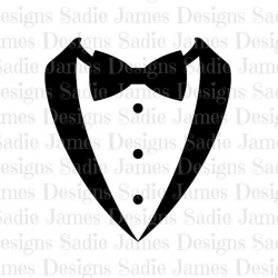 Tuxedo Bow Tie SVG and Silhouette Studio cutting file, Instant ...