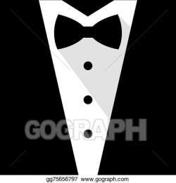 Vector Art - Black and white bow tie tuxedo. Clipart Drawing ...