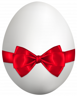 White Easter Egg with Red Bow PNG Clip Art Image | Gallery ...