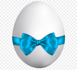Easter Bunny Easter egg Clip art - White Easter Egg with Blue Bow ...