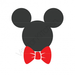 Mickey Bowtie Inspired Cutting Template SVG EPS Silhouette