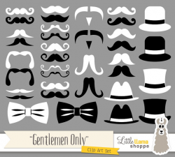 Mustache Clip Art Moustache Clipart Bowtie Clip Art Tophat