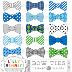 Bow ties clipart 15 bowties blue gray striped polka dots