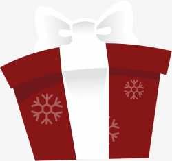 Small Clean Red Gift Box, White Snow, White Ribbon, White Bow Tie ...