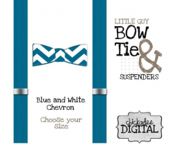 PRINTABLE Bowtie and Suspenders Blue and White by ChickadeeDigital ...