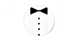 black tie tuxedo bowtie line drawing classic round sticker | Zazzle.com