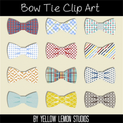 Father's day clip art BOW TIES blue green