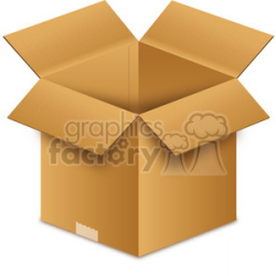 opened brown box clipart. Royalty-free clipart # 385506