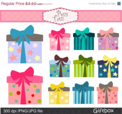 ON SALE Gift Box Clip Art Digital Clip Art. Gift box 2 clip