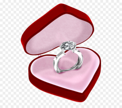 Engagement ring Jewellery Diamond - Diamond Ring in Heart Box PNG ...
