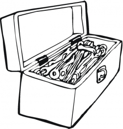 Tool Box Coloring Clipart