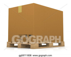 Drawing - Pallet and carton box. Clipart Drawing gg59711838 - GoGraph