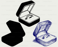 Wedding ring box svg/wedding ring clipart/ring svg/silhouette/ring ...