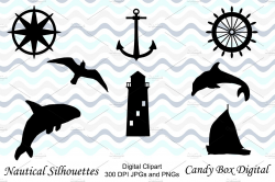 Nautical Silhouette Clip Art ~ Illustrations ~ Creative Market
