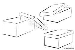 Sketch of Three Perspective Shoe Box