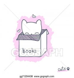 Vector Art - Sketch with kitten in the box. Clipart Drawing ...