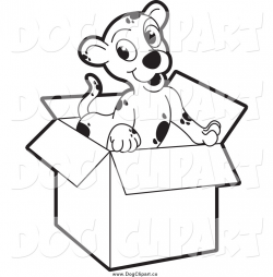 Box clipart dog - Pencil and in color box clipart dog