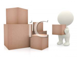 A Colorful Cartoon of a Person Stacking Boxes - Royalty Free Clipart ...