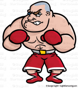 Cartoon Boxer Clip Art Stock Illustration - Coghill Cartooning