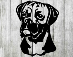 Boxer dog silhouette | Etsy